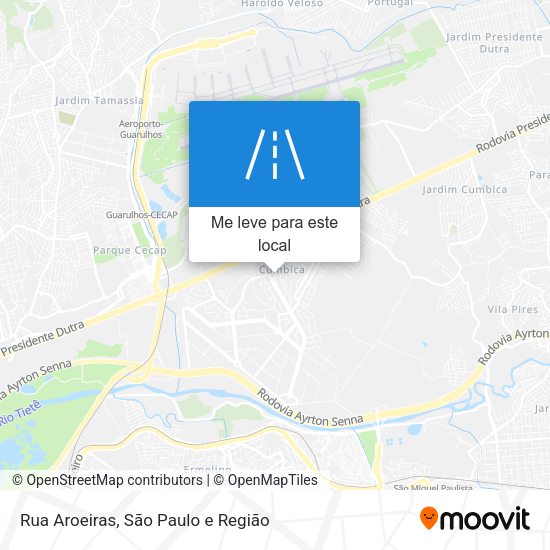 Rua Aroeiras mapa