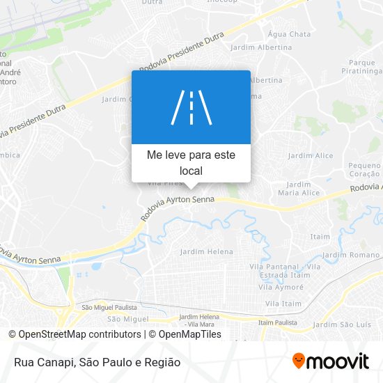 Rua Canapi mapa