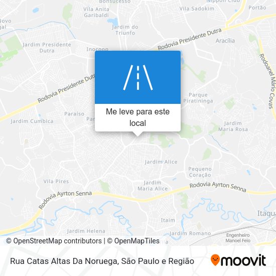 Rua Catas Altas Da Noruega mapa