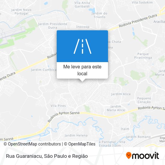 Rua Guaraniacu mapa