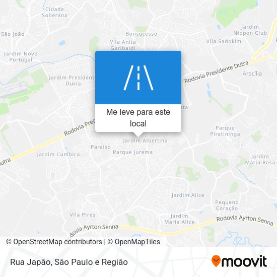 Rua Japão mapa