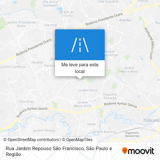 Rua Jardim Repouso São Francisco mapa