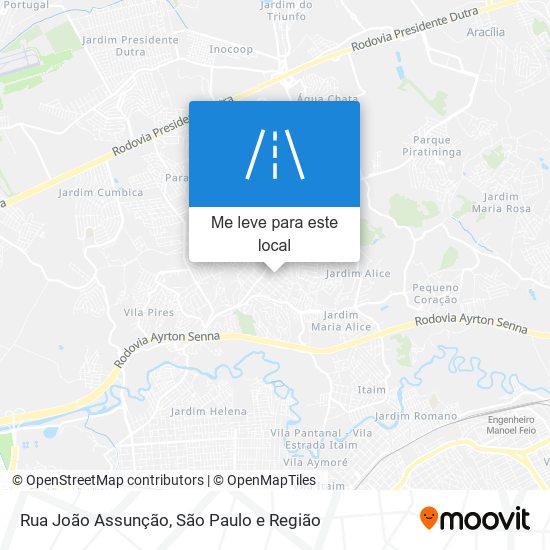 Rua João Assunção mapa