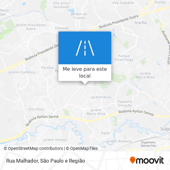 Rua Malhador mapa