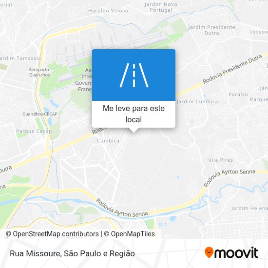 Rua Missoure mapa