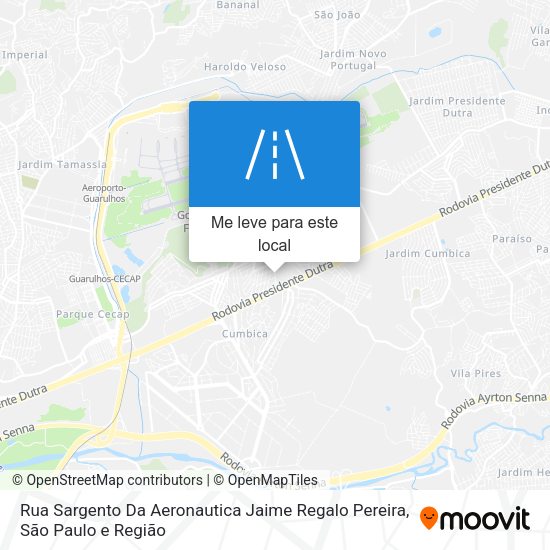 Rua Sargento Da Aeronautica Jaime Regalo Pereira mapa