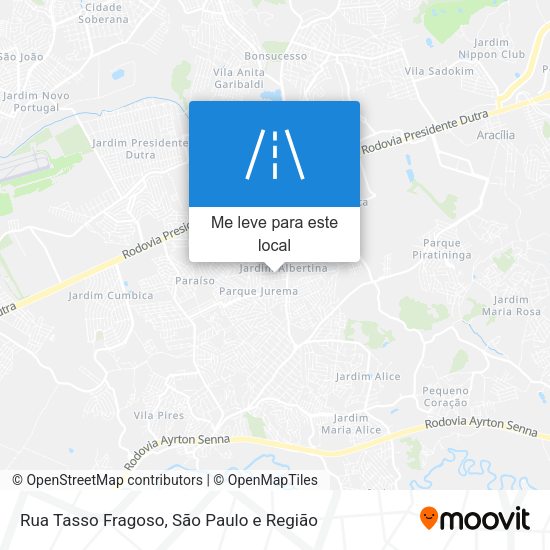 Rua Tasso Fragoso mapa