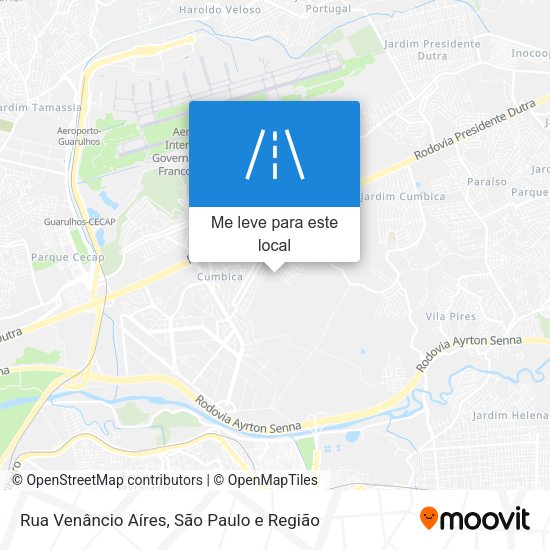 Rua Venâncio Aíres mapa