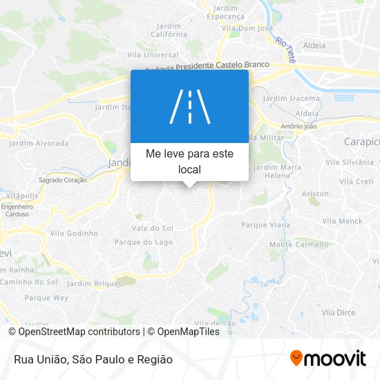 Rua União mapa
