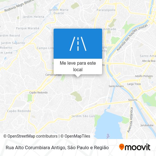 Rua Alto Corumbiara Antigo mapa