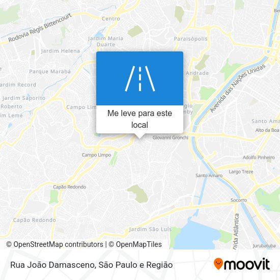 Rua João Damasceno mapa