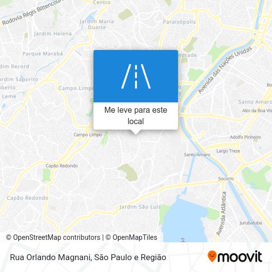 Rua Orlando Magnani mapa