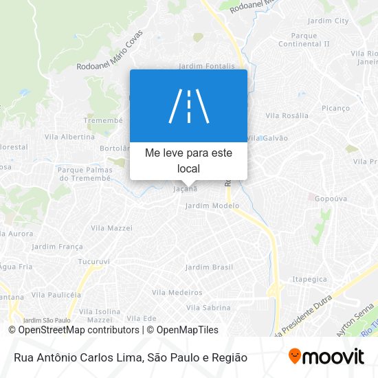 Rua Antônio Carlos Lima mapa