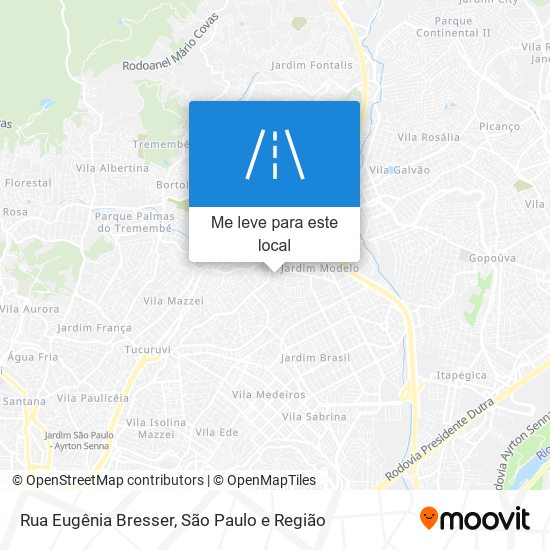 Rua Eugênia Bresser mapa