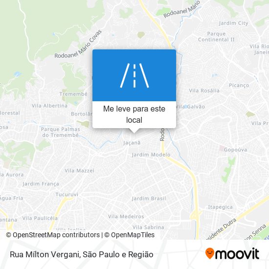 Rua Mílton Vergani mapa