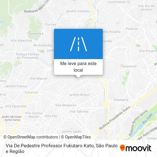 Via De Pedestre Professor Fukutaro Kato mapa