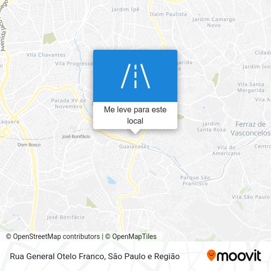 Rua General Otelo Franco mapa