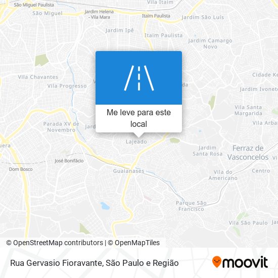 Rua Gervasio Fioravante mapa