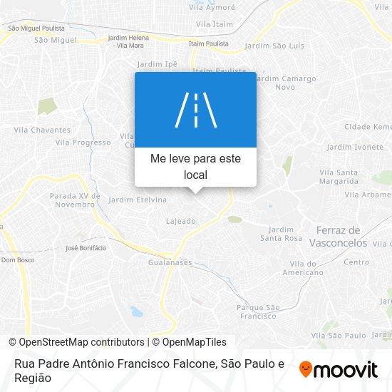 Rua Padre Antônio Francisco Falcone mapa