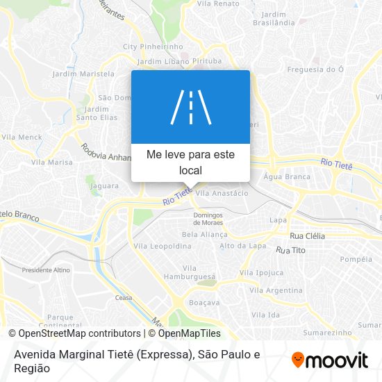 Avenida Marginal Tietê (Expressa) mapa