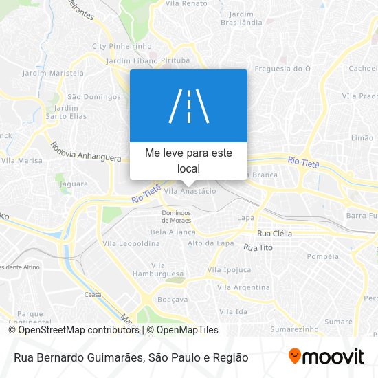 Rua Bernardo Guimarães mapa