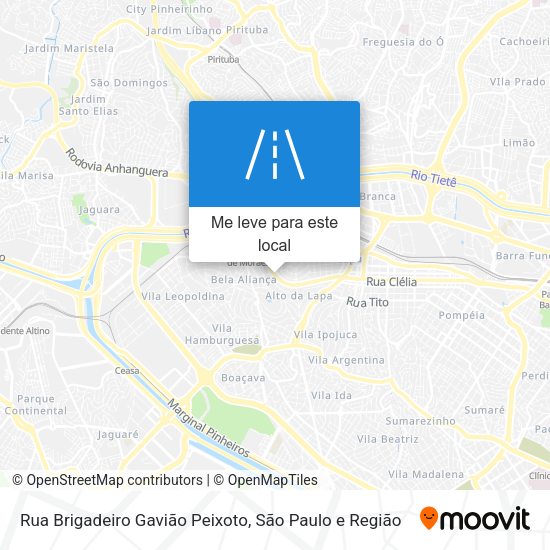 Rua Brigadeiro Gavião Peixoto mapa