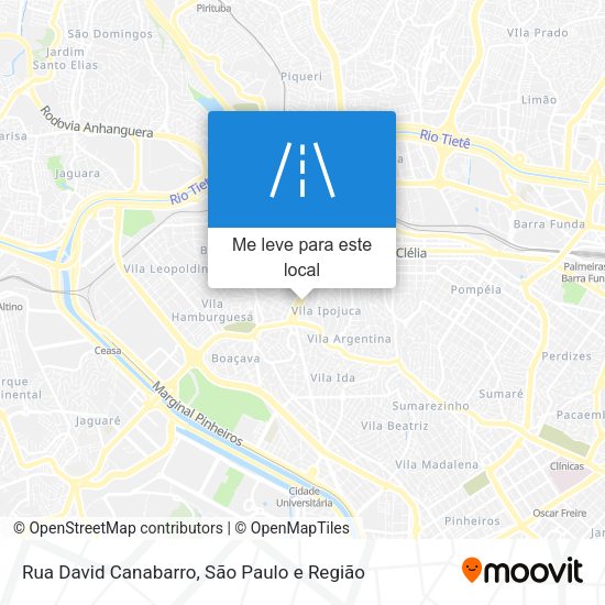 Rua David Canabarro mapa