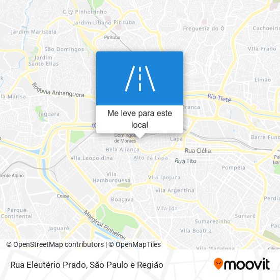 Rua Eleutério Prado mapa