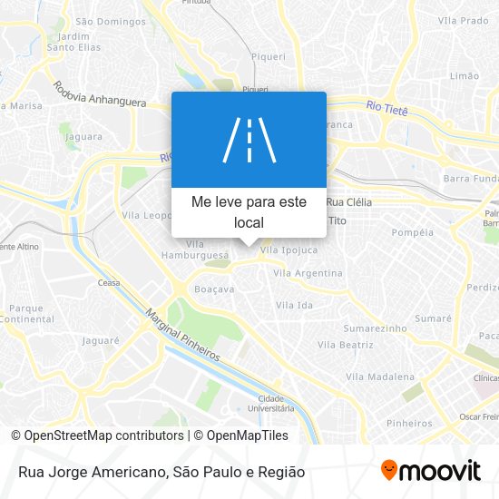 Rua Jorge Americano mapa