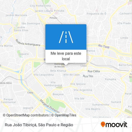Rua João Tibiriçá mapa