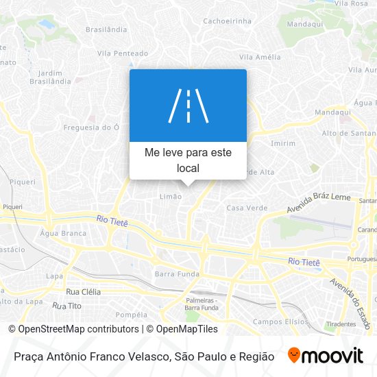 Praça Antônio Franco Velasco mapa