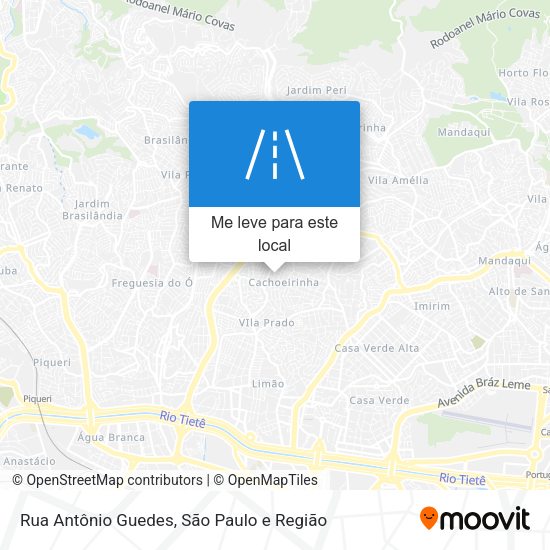 Rua Antônio Guedes mapa