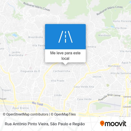 Rua Antônio Pinto Vieira mapa