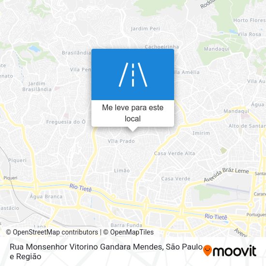 Rua Monsenhor Vitorino Gandara Mendes mapa