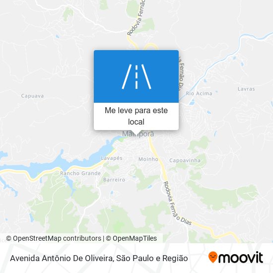 Avenida Antônio De Oliveira mapa