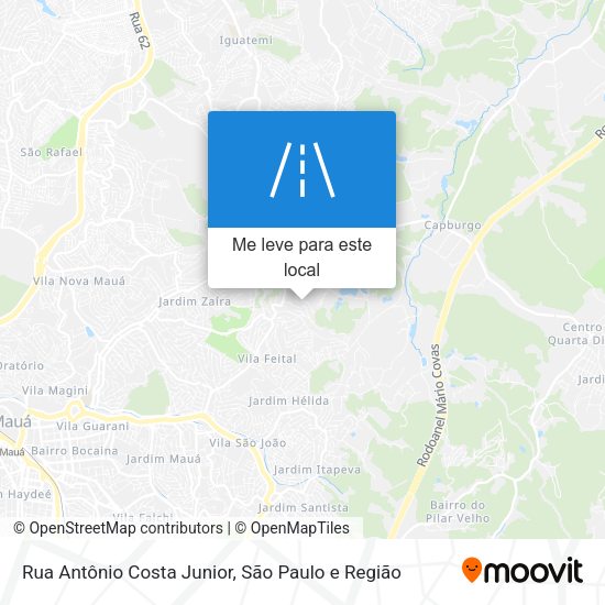 Rua Antônio Costa Junior mapa