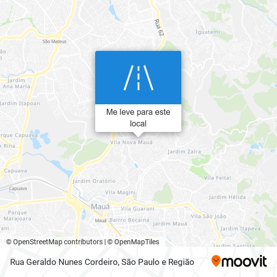 Rua Geraldo Nunes Cordeiro mapa