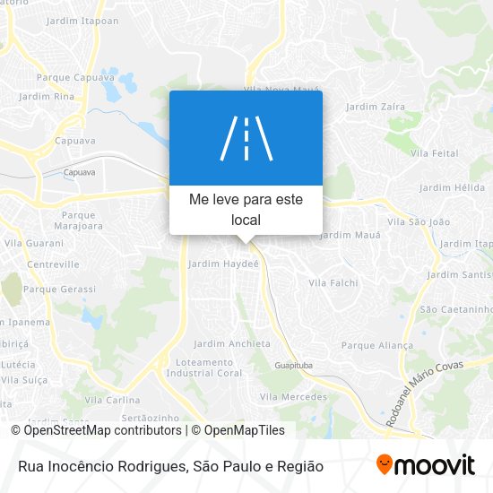 Rua Inocêncio Rodrigues mapa
