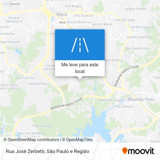 Rua José Zerbetti mapa