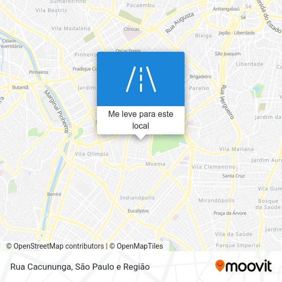 Rua Cacununga mapa
