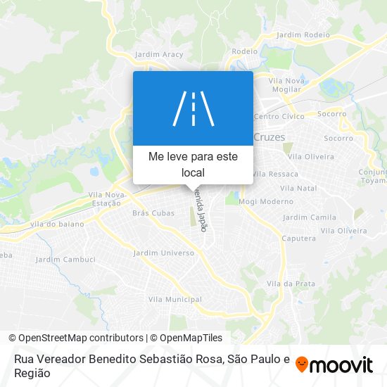 Rua Vereador Benedito Sebastião Rosa mapa