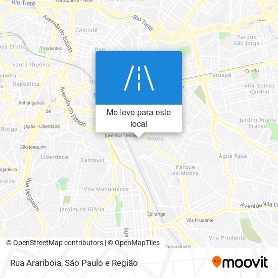 Rua Araribóia mapa