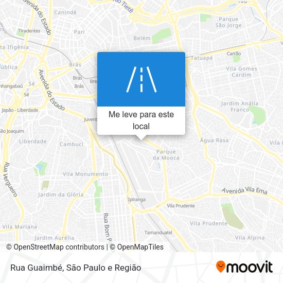 Rua Guaimbé mapa