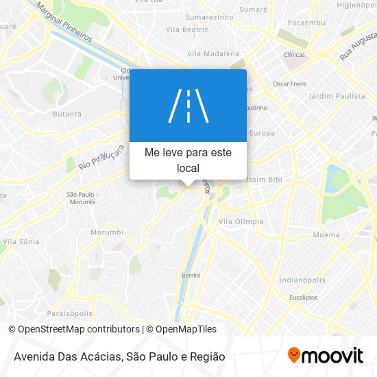 Avenida Das Acácias mapa