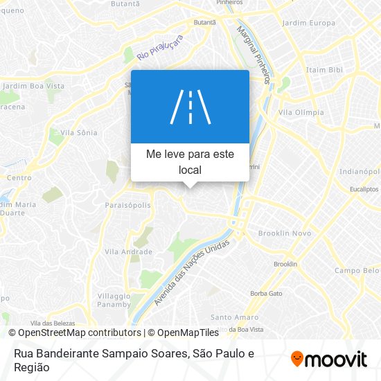 Rua Bandeirante Sampaio Soares mapa