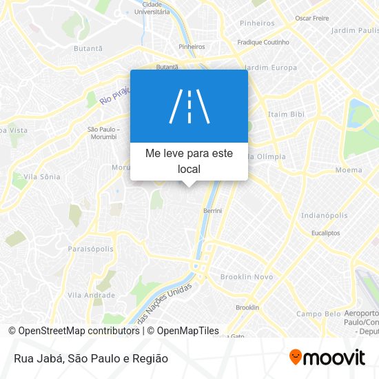 Rua Jabá mapa