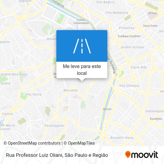 Rua Professor Luiz Oliani mapa