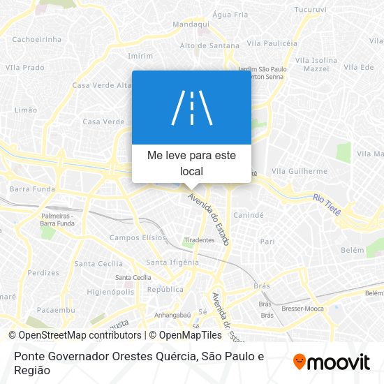 Ponte Governador Orestes Quércia mapa