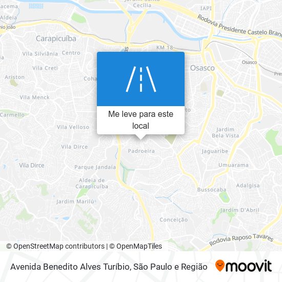 Avenida Benedito Alves Turíbio mapa