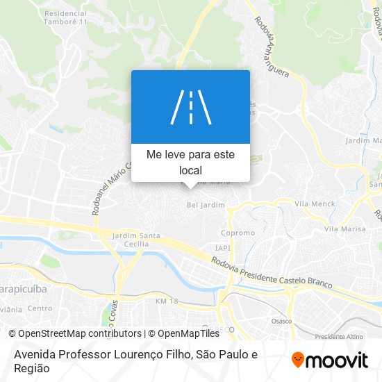 Avenida Professor Lourenço Filho mapa